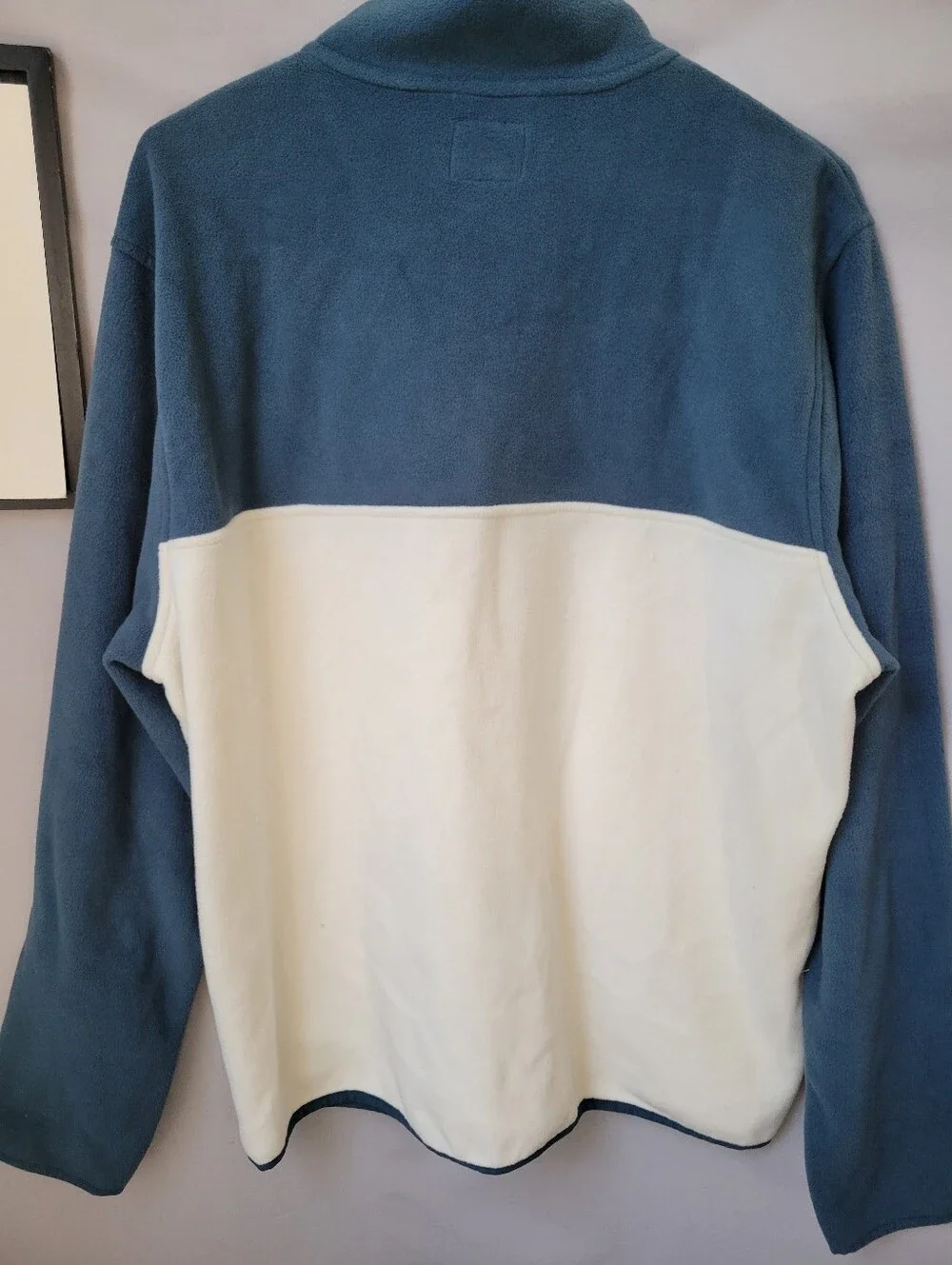 J. Crew Factory Colorblock Fleece Half Zip Pullover Blue Neutral L